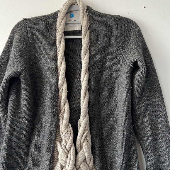 Sparrow size Small gray open front cardigan - Picture 3 of 11